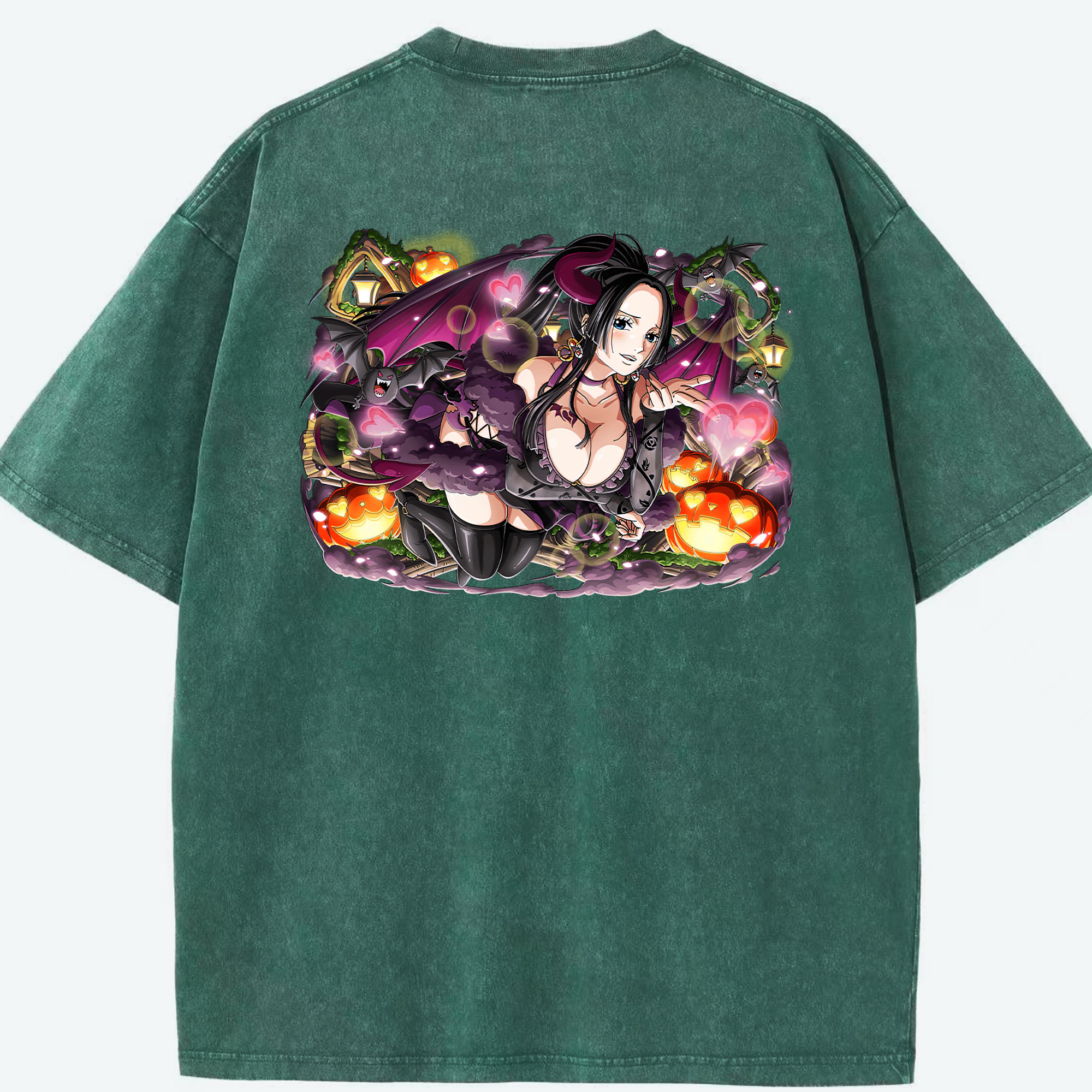 ワンピース ボア・ハンコック ONE PIECE Boa·Hancock 綿100% ヴィンテージ風 半袖Tシャツ（背面プリント）
